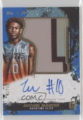 2021 Inception OTE Overtime Elite Cards Blue /10 Jaylen Martin Jumbo Patch Auto - Image 1 of 2