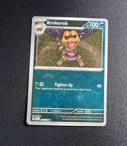 Pokemon Black Bolt Krokorok (patrón Poke Ball) 058/086 Holo casi nuevo - Imagen 1 de 2
