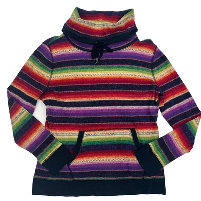 Ralph Lauren LRL Stripe Sweater Cotton Funnel Neck Sz L Colorful Preppy Beach - Image 1 of 4