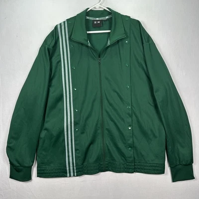 Jaqueta Adidas Ivy Park Track Masculina 2XL Verde 3 Listras Zíper Completo Snap Beyoncé Excelente Estado Usado - Imagem 1 de 4