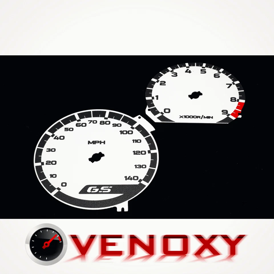 Cuadro de instrumentos de repuesto BMW R1200 GS 2004-2009 MPH caras de calibre blanco Foto 1 de 1