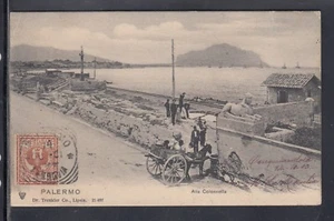 Cartolina Palermo alla Colonnella ANIMATA CARRETTO U237 - Picture 1 of 1