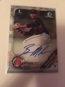 Brennan Malone 2019 Bowman Chrome Draft 1st Auto RC DiamondBacks - Picture 1 of 1