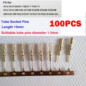 100pc For Nixie/VFD Tube Socket Pin 1mm Gold Plated IN-12 IN-18 QS30-1 QS27-1 - Picture 1 of 11