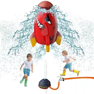 Water Rocket Sprinkler Toy Launcher - Outdoor Splash Sprinklers for Kids, Summer - Picture 1 of 16
