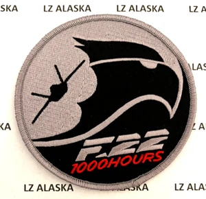 US AIR FORCE F-22 RAPTOR 1000 HORAS NEGRO Y SLV PARCHE BORDADO 4 PULGADAS (AFJ) - Imagen 1 de 3