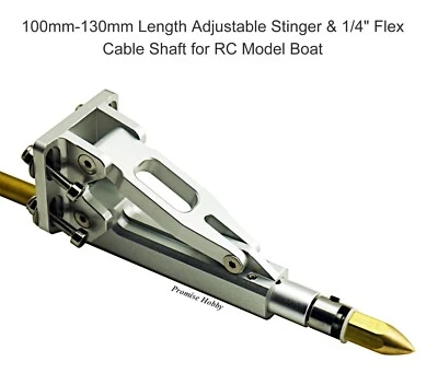 100mm-130mm Length Adjustable Stinger & 1/4"  Flex Cable Shaft for RC Model Boat - Image 1 of 4