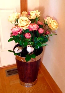 NEU MIT ETIKETT NEU Pottery Barn KUNSTGARTEN ROSENSTIEL - GELB - 4er Set - Bild 1 von 1