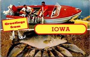 Greetings from Iowa Fishing Postcard - Picture 1 of 2