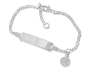 Pulsera de identificación Huella de bebé Regalo para nacimiento Nombre grabado Pulsera infantil Plata - Imagen 1 de 3