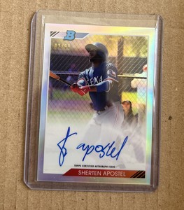 2020 Bowman Heritage Chrome Prospects Refractor 03/99 Sherten Apostel Auto