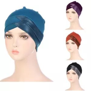 Women Wrap Muslim Stretch Chemo Cap Beanie Hat Hijab Cap Turban Hat - Picture 1 of 19