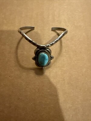 Brazalete Navajo turquesa esterlina EF Foto 1 de 2