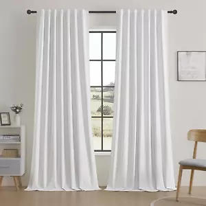 Blackout Curtains for Living Room 96 Inches Long 2 Panels Set Curtain Back Tab E - Picture 1 of 7