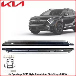 FÜR KIA SPORTAGE 2023+ OEM STYLE ALUMINIUM TRITTBRETTER SEITLICHE STUFEN PAAR SCHWARZ - Bild 1 von 10