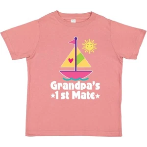 Inktastic Grandpas First Mate Girls Pink Sailboat Toddler T-Shirt Sailing Boat - Picture 1 of 7