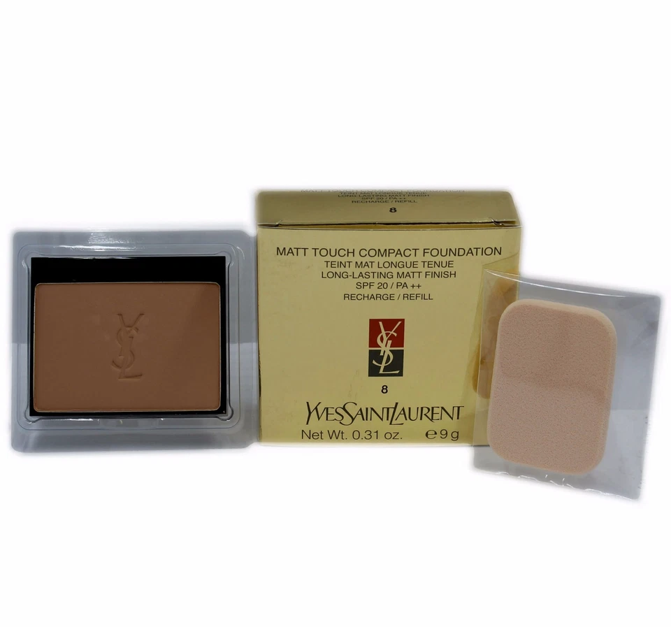 YSL MATT TOUCH COMPACT FOUNDATION LONG-LASTING MATT FINISH SPF20 REFILL 9G #8 - Image 1 of 1