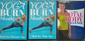 Yoga Burn Monthly - Month One & Two & Total Body Challenge 3 DVD's NEW - Picture 1 of 7