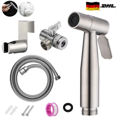 Bidet Brause Waschbeckenbrause Duschbrause Handbrause mit Schlauch Set Edelstahl - Bild 1 von 4