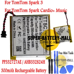 Batería 300mAh para TomTom Spark 3 Spark Cardio + Música GPS Reloj 332727 332824 - Imagen 1 de 2