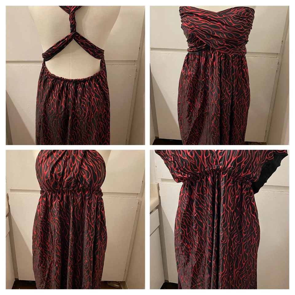 Vestido Multi Estilo Infinito XL - XXL Negro Rojo Llamas Sexy Único en su Clase Foto 1 de 4