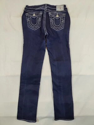 True Religion Jeans Womens 32 Billie Mid Rise Straight Leg World Tour Denim Blue - Image 1 of 4