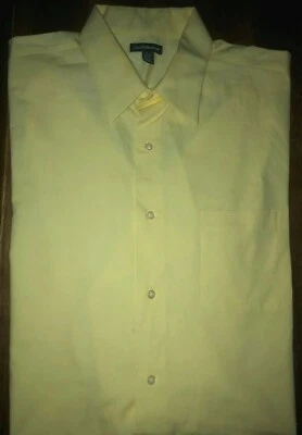 Camisa Para Hombre Croft & Barrow Manga Larga Amarillo Botón Delantero L 16 1/2 17 34-35 Usada en Excelente Condición Foto 1 de 2