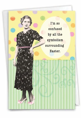 1 Funny Easter Card with Envelope - Easter Symbolism C3575EAG - Image 1 of 4