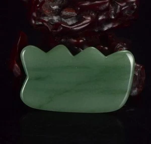 Natural Wave Shape Gua Sha Jade Stone Guasha Facial Massage Therapy Tool - Picture 1 of 5