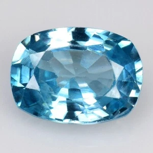 1.10 Ct & 7x5x3 mm _ BEAUTEOUS GEM! NATURAL BLUE ZIRCON CUSHION LOOSE GEMSTONES - Picture 1 of 11