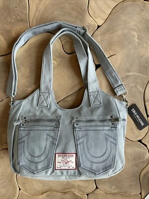 Bolso de Hombro True Religion Denim Ligero Boho Inclinado Bolsillos Frontales Cartera Bolso de Mano Foto 1 de 4