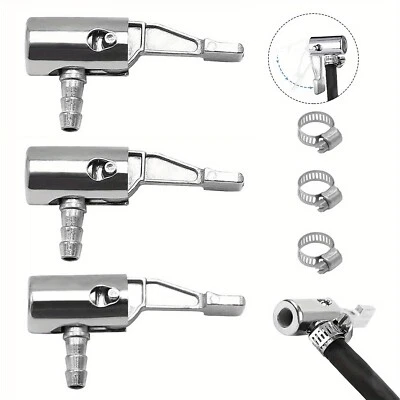 3pcs 1/4" Lock On All Metal Mini Air Chuck,Portable Tire Inflator Tire Chuck — 第 1/4 张图片