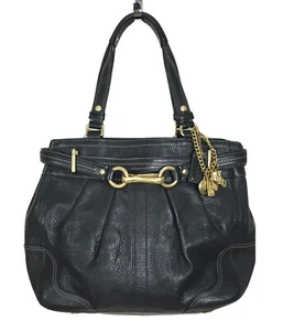 Bolso de Mano Coach Plisado Hamptons Bolso de Mano Cuero Guijarros Negro Usado en Excelente Condición - Imagen 1 de 7