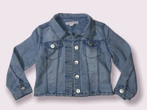 Preowned- Poured In Blue Light Wash Sequins Denim Jacket Girls (Size M/8) - Picture 1 of 7