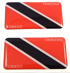 Trinidad and Tobago flag domed decal 3D sticker emblem 2.6" set of 1 or 2 - Foto 1 di 5