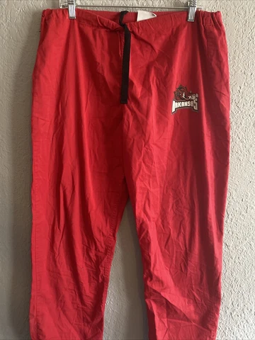 Arkansas Razorbacks Scrub Pants Red Medium 100% Cotton Unisex Cover