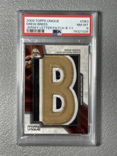 2009 Topps Unique Drew Brees Game Used Jersey Letter “B” 1/1 One Of One PSA 8