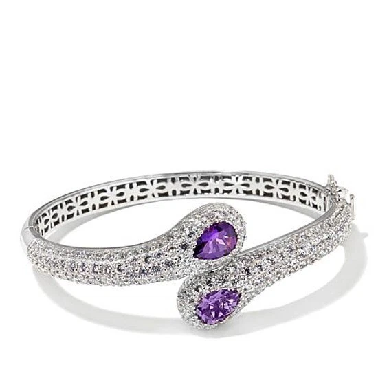 Brazalete Brazalete Plata de Ley 925 Creado en Laboratorio Amatista Piedras Preciosas Foto 1 de 1