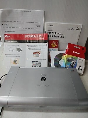 Canon K10249 Silver PIXMA IP90v Inkjet Color Printer W/ Manuals, Disk NO CORD - Image 1 of 4