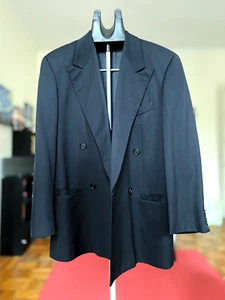 Chaqueta Giorgio Armani Le Collezioni Vintage Lana Doble Pecho Azul Marino Oscuro | 37S - Imagen 1 de 7