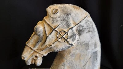 Antique Han Dynasty Horse Head (206BC - 220AD) with Original Receipt - Image 1 of 4