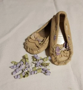 Gymboree Cowgirl at Heart Moccasins & Curly Hair Clips Size 5 New No Tags NWOT - Picture 1 of 12
