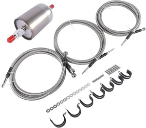 Ricambio linea carburante intrecciata flessibile in acciaio inox per Chevy Silverado GMC - Foto 1 di 6