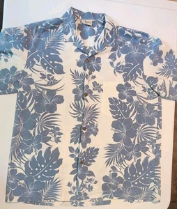 Royal Creations Hawaii Vintage Hawaiihemd Herren Gr. XL blau weiß geblümt - Bild 1 von 5