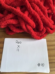 Red Chunky Chenille Wool Hand Knitting Crochet - Picture 1 of 1