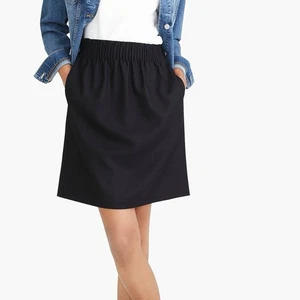 J. Crew Damengröße 16 Leinen Baumwolle kurzer Cityrock schwarz BF230 UVP 69 $ - Bild 1 von 17