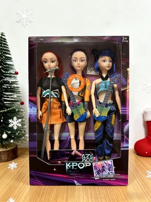 3PCS K-Pop Devil Hunter Cosplay Dolls Set – Music & Light Collectible Figures - Image 1 of 2