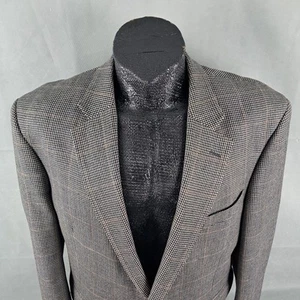 Jos A Bank Sportcoat 48R Men Wool Silk Houndstooth Windowpane Multicolor Blazer  - Picture 1 of 11