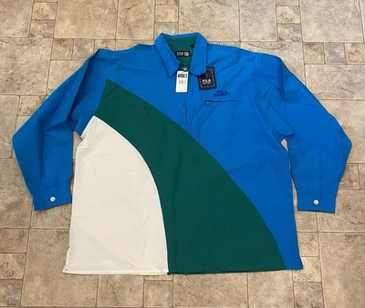 Vintage 90’s FILA SPORT Nos 1/4 Zip Jacket Aqua Marine New With Tags Sz XL 2X - Image 1 of 4