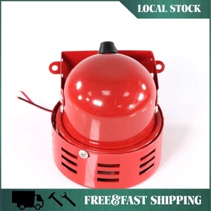12V 300DB RED MINI/COMPACT ELECTRIC MOTOR AIR RAID HORN SIREN ALARM CAR/TRUCK - Picture 1 of 11
